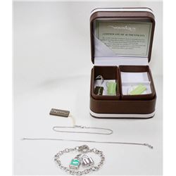 YOUNIQUE 10 KT WHITE GOLD BRACELETS AND CHARMS