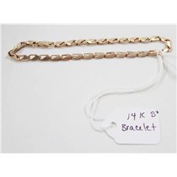 14 KT GOLD LINK BRACELET 8"