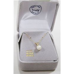10 KT GOLD NECKLACE WITH PEARL 18"