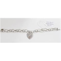 STERLING SILVER ANNIVERSARY BRACELET 7”