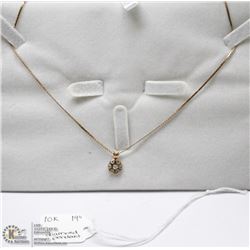 10K GOLD AND DIAMOND PENDANT 19”