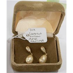 10 KT GOLD LASER CUT DROP EARRINGS