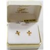 Image 1 : 14 KT GOLD POST CROSS EARRINGS