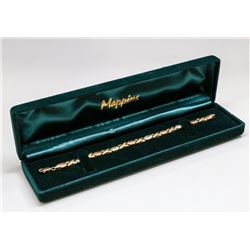 10 KT TRI GOLD LINK BRACELET 7”