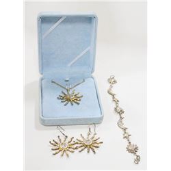 STERLING SILVER SUN MOON AND STARS SET