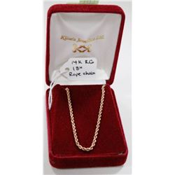 14 KT ROSE GOLD 18” ROPE CHAIN