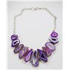 Image 1 : STERLING AND AMETHYST CUT GEODE NECKLACE