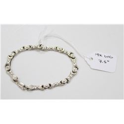 14 KT WHITE GOLD BRACELET 7.5”