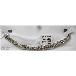 14 KT WHITE GOLD BRAIDED BRACELET 7.5"