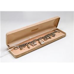 BURBERRY SILVER BRACELET 8" WITH WATCH AND RUBY