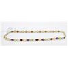 Image 1 : 14 KT GOLD NECKLACE 15"  MULTI SEMI PRECIOUS