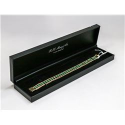 14 KT GOLD AND EMERALD BRACELET 7”