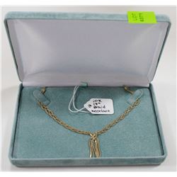 10 KT GOLD BRAIDED NECKLACE 17”