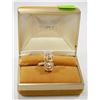 Image 1 : 14 KT GOLD RING WITH DIAMONDS DESIGNER