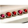 Image 2 : 1970S RED CABOCHON STONE BRACELET 7”