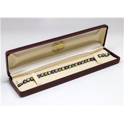 STERLING SILVER SEMI PRECIOUS STONE BRACELET 7.5”