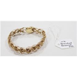 10 KT GOLD BRAIDED BRACELET 7.5"