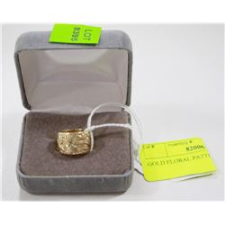 GOLD FLORAL PATTERN RING SIZE 4.5