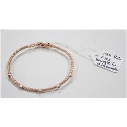 14 KT ROSE GOLD FLEX BANGLE WITH DIAMONDS
