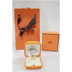 VINTAGE HERMES 18 KT AND SILVER KELLY PADLOCK RING