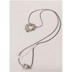 16” STERLING SILVER NECKLACE W ENGAGEMENT RING