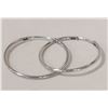 Image 1 : 14 KT WHITE GOLD HOOP EARRINGS