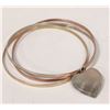 Image 1 : 10 KT TRI GOLD BRACELET SET WITH HEART CHARM