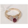 Image 1 : 10 KT GOLD, RUBY AND DIAMOND RING SIZE 5