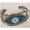 Image 1 : SILVER BRACELET WITH FLOWER INLAY