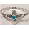 Image 1 : STERLING SILVER AND TURQUOISE CROSS BRACELET