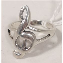 STERLING SILVER TREBLE CLEF RING