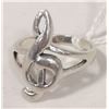 Image 1 : STERLING SILVER TREBLE CLEF RING