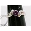 Image 1 : 925 SILVER RING WITH PURPLE CUBIC