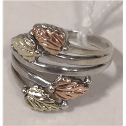 TWO TONE SILVER AND GOLD RING