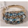 Image 1 : 10 KT GOLD RING WITH BLUE TOPAZ