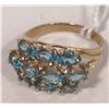 Image 1 : 10 KT GOLD RING WITH BLUE TOPAZ