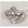 Image 1 : STERLING SILVER RING WITH MARQUISE CUT STONE