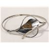 Image 1 : VINTAGE SILVER LILY BANGLE W YELLOW STONE