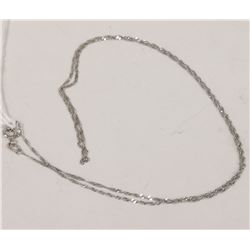 10 KT WHITE GOLD SINGAPORE CHAIN 20”