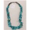 Image 1 : TUMBLED TURQUOISE NECKLACE WITH SILVER CLASP