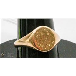 18 KT GOLD SIGNET RING SIZE 7.5 6G