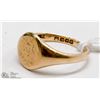 Image 2 : 18 KT GOLD SIGNET RING SIZE 7.5 6G