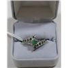 Image 1 : STERLING SILVER RING WITH GREEN STONES