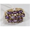 Image 1 : 10 KT GOLD RING WITH AMETHYST CLUSTER