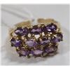 Image 1 : 10 KT GOLD RING WITH AMETHYST CLUSTER
