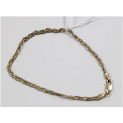 10 KT TWO TONE GOLD BRAIDED BRACELET 7.5”