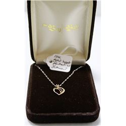 10K GOLD AND DIAMOND HEART PENDANT ON CHAIN