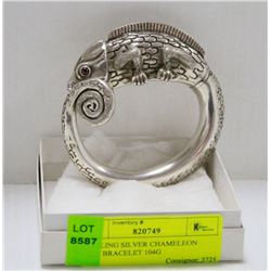STERLING SILVER CHAMELEON CUFF BRACELET 104G