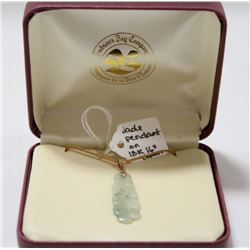 18 KT GOLD CHAIN WITH JADE PENDANT 16”