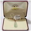 Image 1 : 18 KT GOLD CHAIN WITH JADE PENDANT 16”